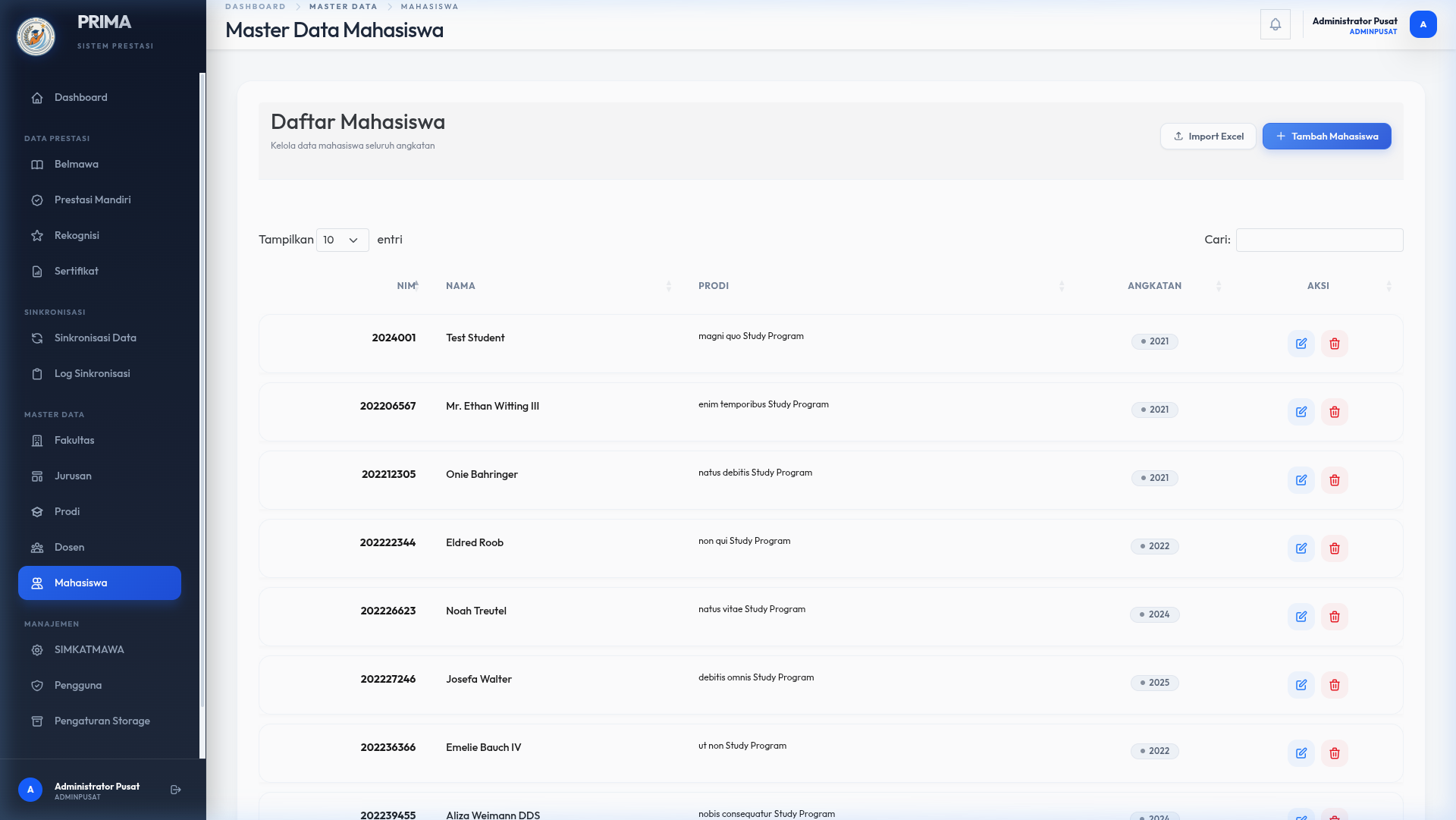 Manajemen Data Mahasiswa